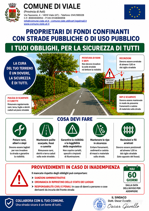 Avviso alla Popolazione - Manutenzione Verde privato

